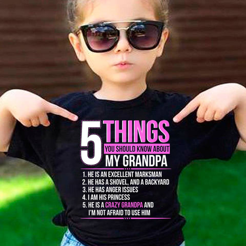 5 Things You Should Know About My Crazy Grandpa T-Shirt - Love Family & Home