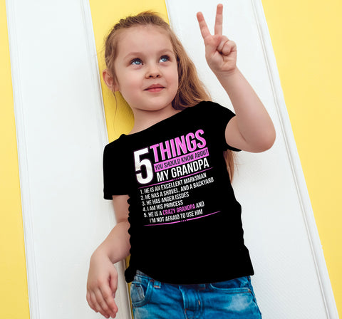 Image of 5 Things You Should Know About My Crazy Grandpa T-Shirt - Love Family & Home
