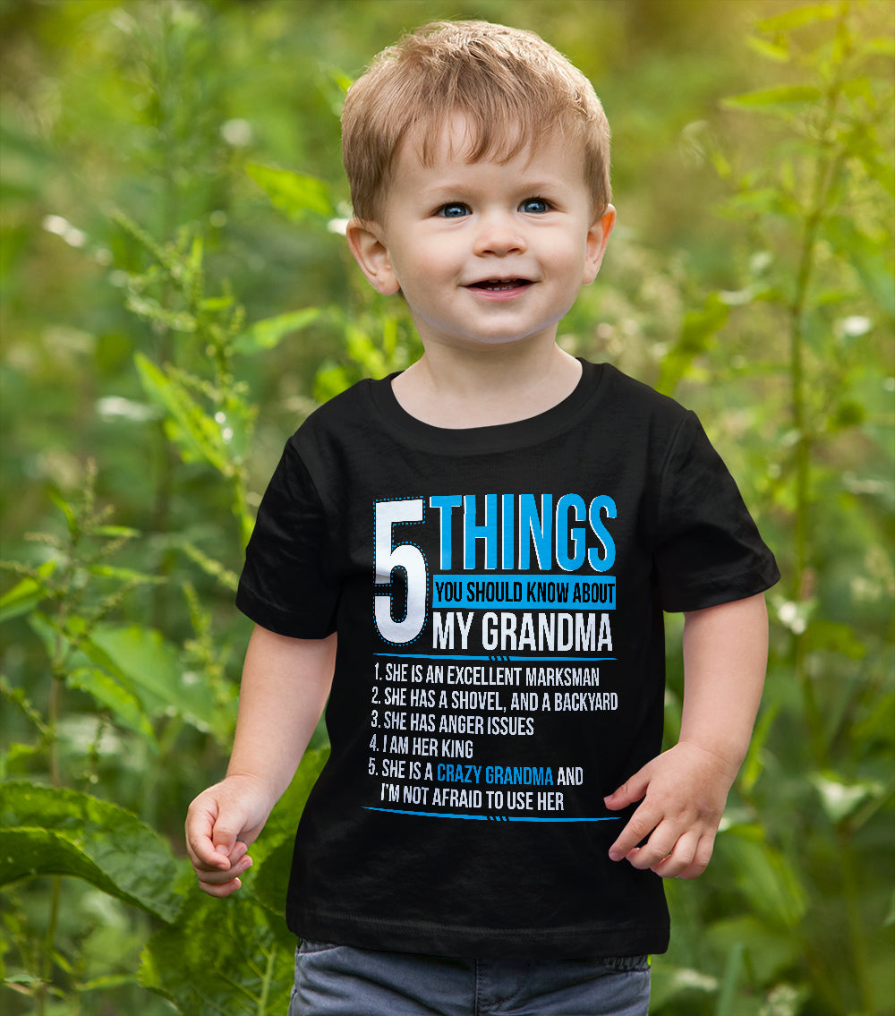 5 Things You Should Know About My Crazy Grandma T-Shirt Blue Black