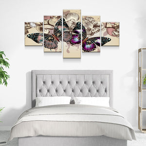 Butterflies In Motion 5-Piece Wall Art Canvas