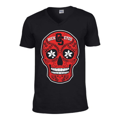Ohio Skull Limited Edition Print T-Shirt & Apparel Unisex V-neck Black