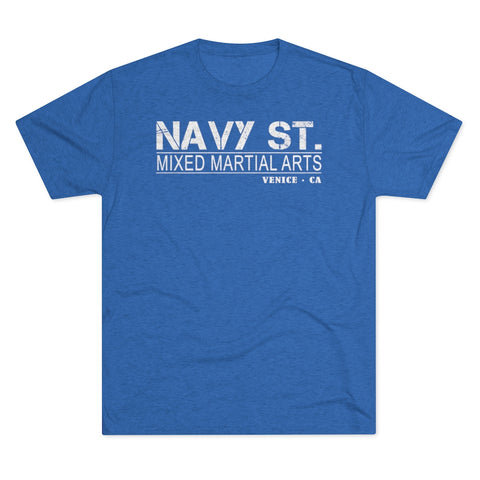 Image of Navy St. T-Shirt Vintage Design Next Level 6010 Men's Tri-Blend Crew Tee