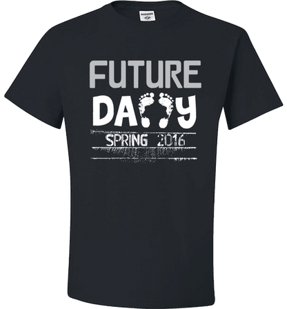 Future Daddy Shirt Personalized With Date Become A Father Apparel Standard Fit T Black