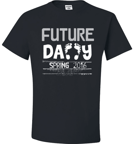 Image of Future Daddy Shirt Personalized With Date Become A Father Apparel - Love Family & Home