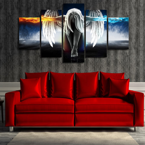 Image of Mystic Angel Fire And Ice 5-Piece Wall Art Canvas - Love Family & Home