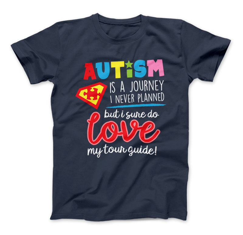 Autism Love My Tour Guide T-Shirt Autism Awareness Shirt Adult T-Shirt Navi