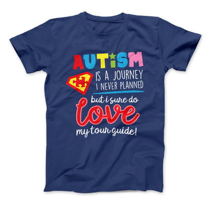 Autism Love My Tour Guide T-Shirt Autism Awareness Shirt Adult T-Shirt Royal Blue