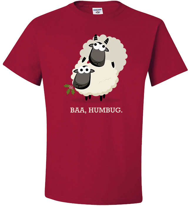 Baa Humbug Christmas T-Shirt & Sweatshirt Standard Fit T Red