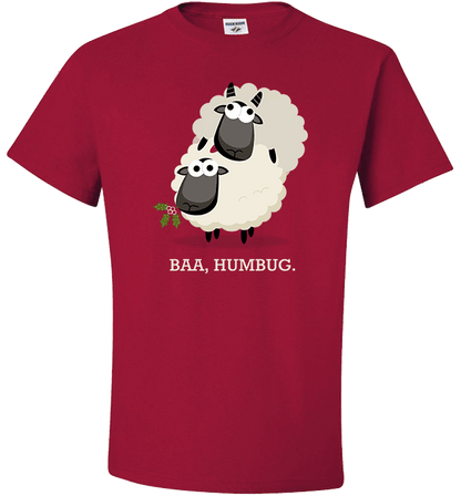 Baa Humbug Christmas T-Shirt & Sweatshirt Standard Fit T Red