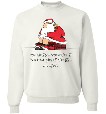 Bad Santa Nice List T-Shirt & Apparel Long Sleeve Crewneck White