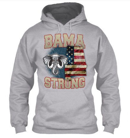 Bama Strong Special Limited Edition Alabama Print T-Shirt & Apparel Hoodie Grey