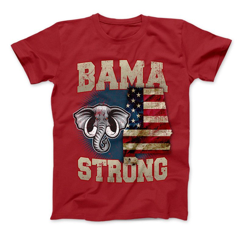 Bama Strong Special Limited Edition Alabama Print T-Shirt & Apparel Standard T Red