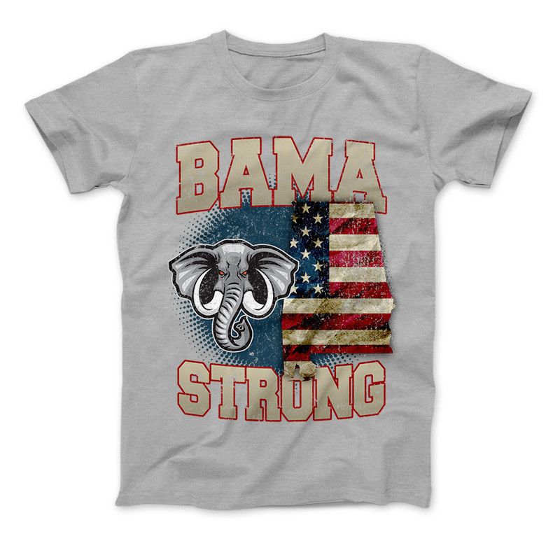 Bama Strong Special Limited Edition Alabama Print T-Shirt & Apparel Standard T Grey