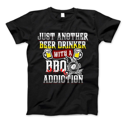 Just Another Beer Drinker With A BBQ Addiction & Apparel Black Standard Fit T