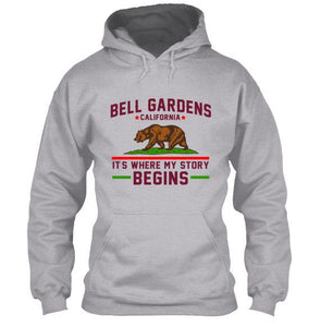 Bell Gardens California T-Shirt It's Where My Story Begins Grizzly Bear Apparel - Love Family & Home