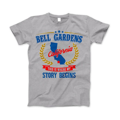 Bell Gardens California This Is Where My Story Begins Apparel Heather Gray Standard T