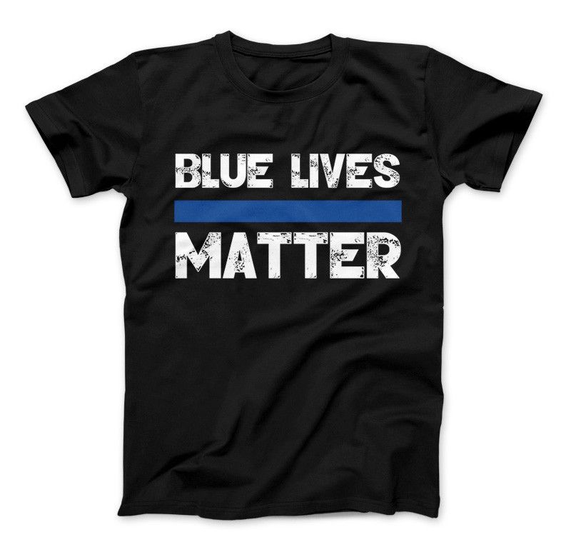 Blue Lives Matter Thin Blue Line Series T-Shirt & Apparel Standard T Black