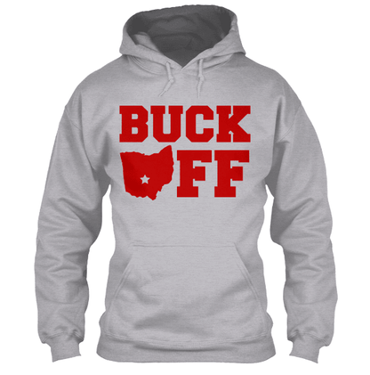 Buck Off Ohio State T-Shirt & Apparel Hoodie Grey