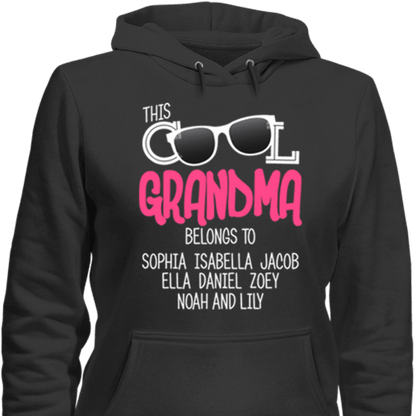 This Cool Grandma Belongs To Personalized T-shirt & Apparel Black Hoodie