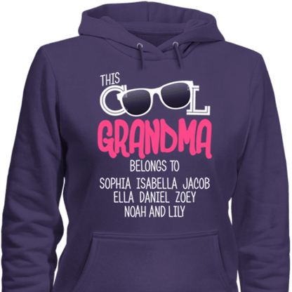 This Cool Grandma Belongs To Personalized T-shirt & Apparel Purple Hoodie