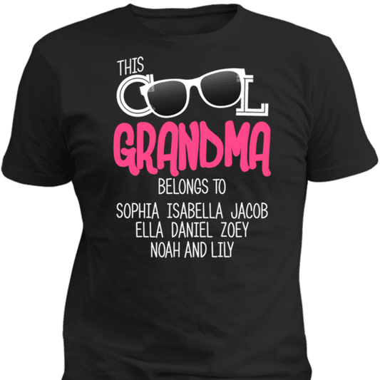 This Cool Grandma Belongs To Personalized T-shirt & Apparel Black Standard T