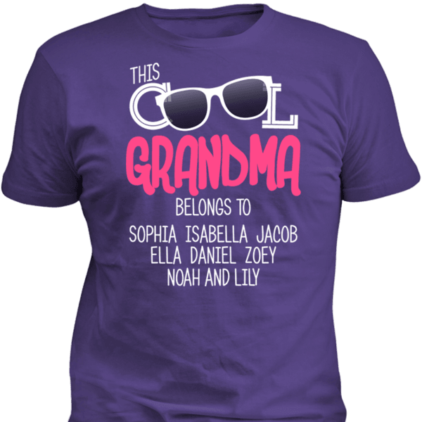 This Cool Grandma Belongs To Personalized T-shirt & Apparel Purple Standard T