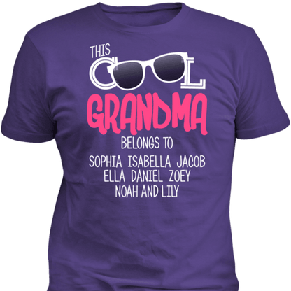 This Cool Grandma Belongs To Personalized T-shirt & Apparel Purple Standard T