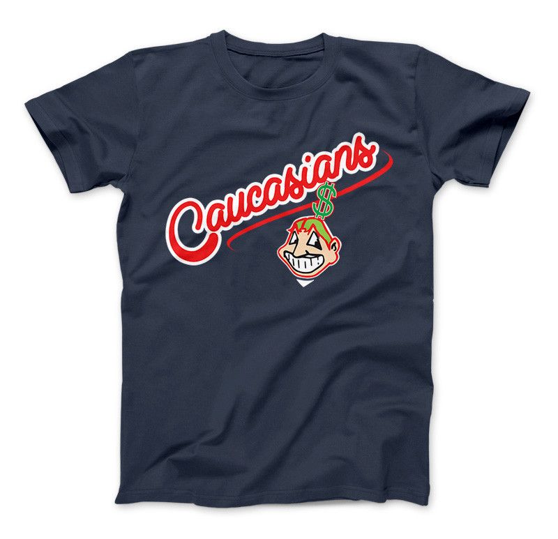 Cleveland Indians Funny Parody T-Shirt & Apparel Standard T Navy