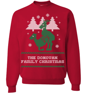 Personalized Reindeer "Ugly Christmas Sweater" Design T-Shirt & Apparel - Love Family & Home