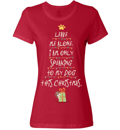 Dog Christmas Ladies T Red