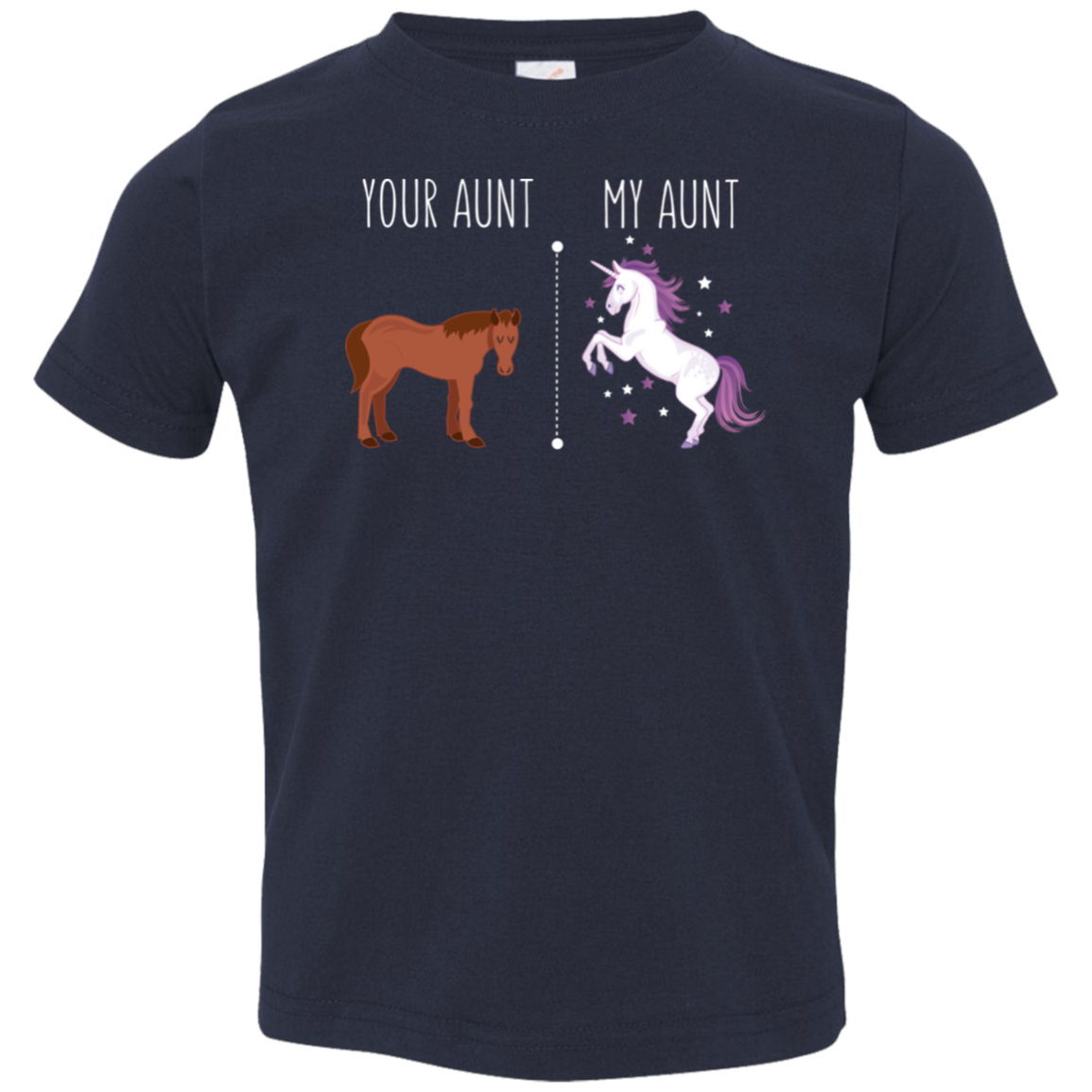 Your Aunt My Aunt Horse Unicorn Toddler T-Shirt Navy