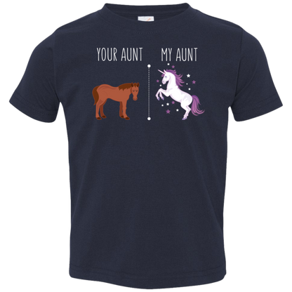 Your Aunt My Aunt Horse Unicorn Toddler T-Shirt Navy