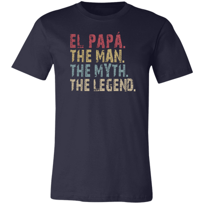 El papá The Man The Myth The Legend T-Shirt Navy