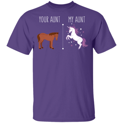 Your Aunt My Aunt Horse Unicorn Funny T-Shirt Purple