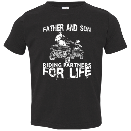 Father And Son ATV Riding Partners For Life Toddler T-Shirt Black