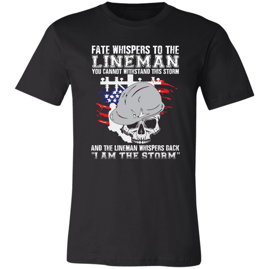 Lineman T-Shirt I Am The Storm Lineman Shirt Black