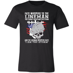 Lineman T-Shirt I Am The Storm Lineman Shirt - Love Family & Home