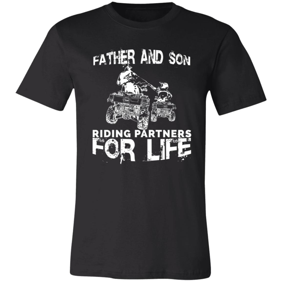 Father And Son ATV Riding Partners For Life Adult T-Shirt Black