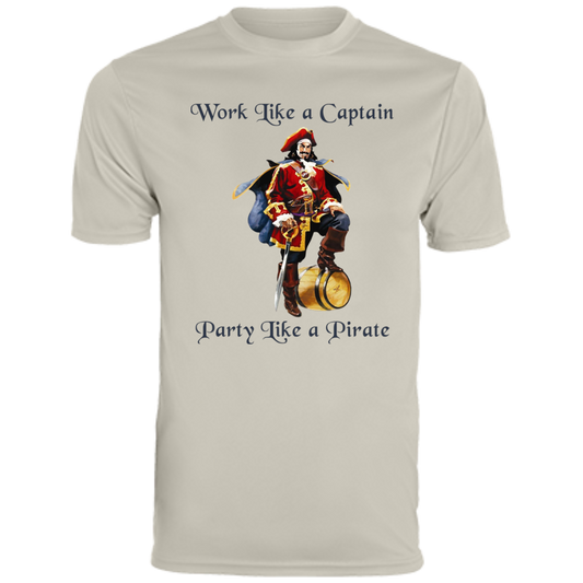 Work like a captain party like a pirate t-shirt Silver Grey