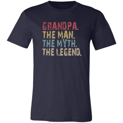 Grandpa The Man The Myth The Legend T-Shirt Navy