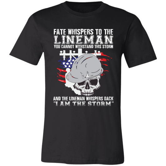 Lineman T-Shirt, Fate Whispers To The Lineman Black