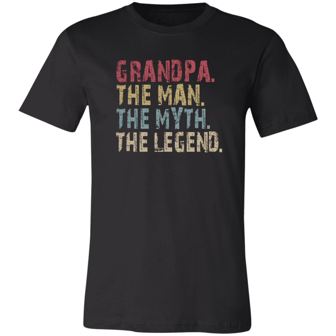 Grandpa The Man The Myth The Legend T-Shirt Black