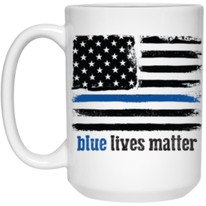 Blue Lives Matter 15 oz. White Mug