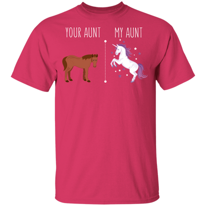 Your Aunt My Aunt Horse Unicorn Funny T-Shirt Heliconia