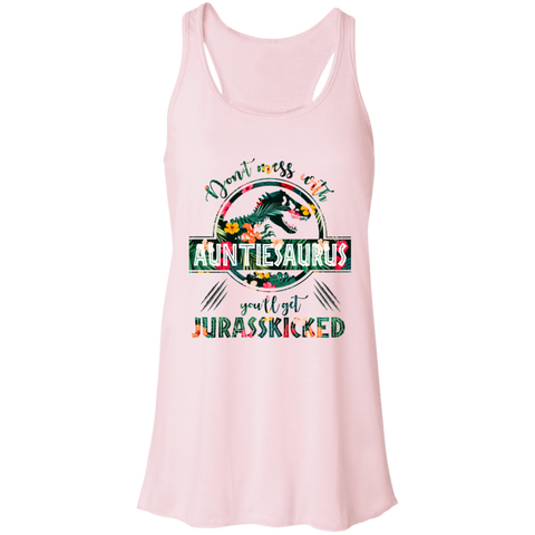 Image of Don't Mess With Auntiesaurus Women's Flowy Racerback Tank - Love Family & Home
