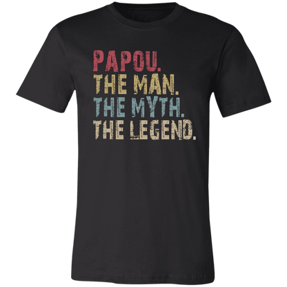 Papou The Man The Myth The Legend T-Shirt Black