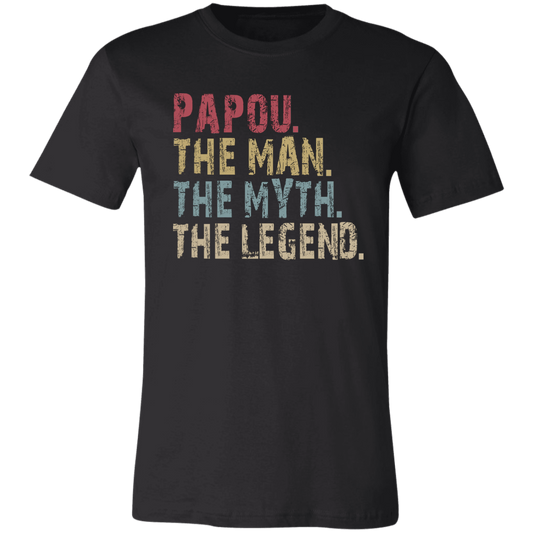Papou The Man The Myth The Legend T-Shirt Black