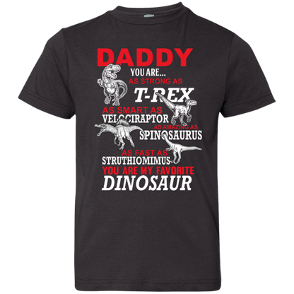 Daddy You Are My Favorite Dinosaur Youth Jersey T-Shirt Black