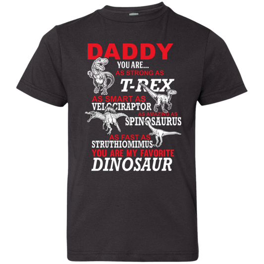 Daddy You Are My Favorite Dinosaur Youth Jersey T-Shirt Black