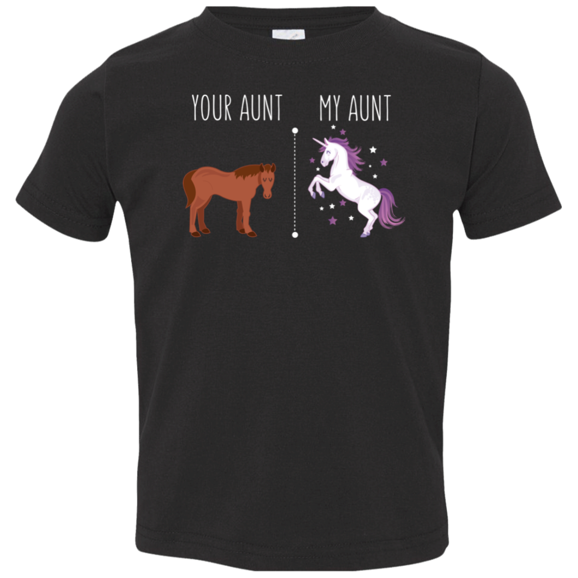 Your Aunt My Aunt Horse Unicorn Toddler T-Shirt Black